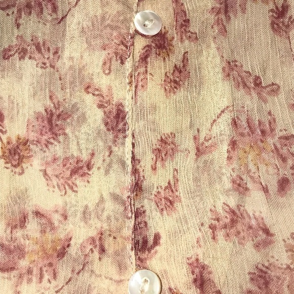 Free People Flowy Camisole Tank Top Blouse Floral Ruffle Detail XS - Picture 4 of 10